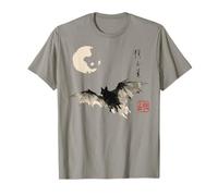 Dark Bat Japanese Ink Wash Traditional Asian Art T-Shirt