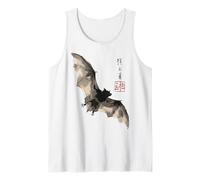 Dark Bat Japanese Ink Wash Traditional Asian Art Tank Top