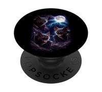Dark BatsUnder the Full Moon Vintage Fantasy Lightning PopSockets Adhesive PopGrip