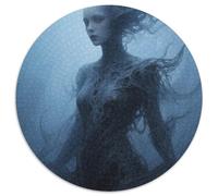 Dark Beauty 1000 Pieces Round Puzzles Creative Portrait-Puzzle Jigsaw Unique Challenge for Adults And Kids Difficult Challenge Game 1000pcs (67.5x67.5cm)
