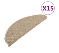 Vidaxl Stair Mats Self-adhesive 15 Pcs Dark Beige 65X21X4 Cm, Cream