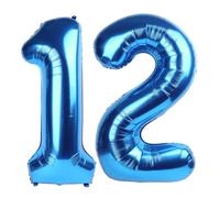 Dark Blue 12 Number Balloons 12th Birthday Decorations for Boys Girls, 21 Number Balloons 40 Inch Ballon for Marriage Proposal, Engagement, Anniversaries, Celebration Party