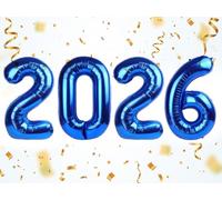 Dark Blue 2026 Number Balloons, 2026 Decorations, 40 Inch Balloon for New Years Eve Decorations & Graduation Decoration Party Supplies, 2 6 20 26 Birthday Parties