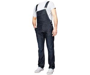 (Dark Blue, 36R) Enzo Jeans Mens Dungarees Denim Overalls Big King