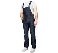(Dark Blue, 38R) Enzo Jeans Mens Dungarees Denim Overalls Big King