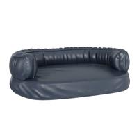 vidaXL Ergonomic Foam Dog Bed Dark Blue 75x53 cm Faux Leather UK HOT