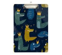 Dark Blue Alligators Crown Binder with clipboard Transparent for Nursing Student Trade Quest Size 9 x 12.5 Tabla para escribir