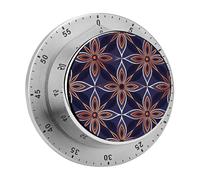 Dark Blue and Brown Kitchen Timer 60 Minute Visual Wind Up Timers Indoor Mechanical Timers with Magnetic Base Stainless Steel Timer for Home Cooking Time Management Tool