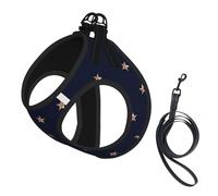 Dark Blue And Rose Gold Pink Glittery Stars Starry,Pet Harness,Adjustable Reflective Dog Harness,Pet Leash Vest,S