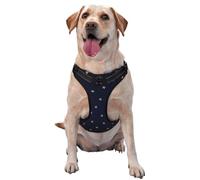Dark Blue And Rose Gold Pink Glittery Stars Starry,Pet Harness,Adjustable Reflective Dog Harness,Pet Leash Vest,XL