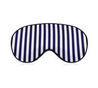 Dark Blue and White Stripes Sleep Mask with Adjustable Strap for Sleeping Block Light Eye Sleep Shade Cover One Size