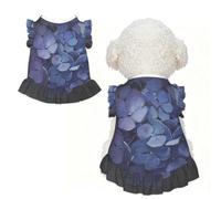 Dark Blue Bloom XL Pet Apparel for Small Dogs-Cute Summer Outfit for Puppy, Soft Breathable Pet Clothes for Cat