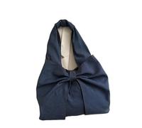 Dark blue bow cloth Tote and Hobo Bags for Women - Large Slouch and Crescent Shoulder Bags - Work Tote Handbag