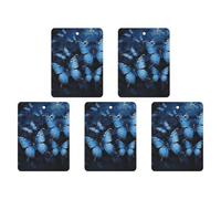 Dark Blue Butterflies Car Air Freshener Hanging Incense Chips 5 Pack Automotive Scented Hanging Sheets for Car Home Auto Interior Decor Square,black-style