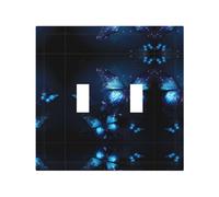 Dark Blue Butterflies Durable and Stylish Wall Plate â€“ Full-Surface Print, Pc Material, Heat & Fade Resistant, Easy to Install