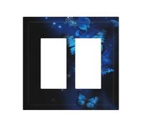 Dark Blue Butterflies Durable and Stylish Wall Plate â€“ Full-Surface Print, Pc Material, Heat & Fade Resistant, Easy to Install
