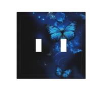 Dark Blue Butterflies Durable and Stylish Wall Plate â€“ Full-Surface Print, Pc Material, Heat & Fade Resistant, Easy to Install