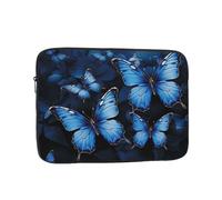 Dark Blue Butterflies Laptop Case 10 inch, TSA Laptop Sleeve Shockproof Protective Notebook Case Water Resistant Computer Carrying Cover Briefcase Handbags Men Women Computer Bag