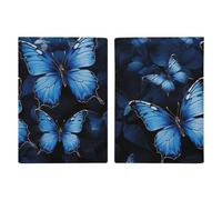 Dark Blue Butterflies Passport Holder Cover Wallet PU Leather Passport Cover Passports Wallet for Travel Must Haves