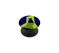 Dark Blue Cat Silhouette Standing in Green Doorway Light PopSockets Adhesive PopGrip