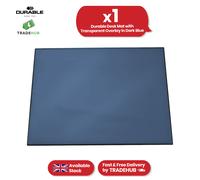 Dark Blue Desk Pad PVC Large Desk Mat Transparent Overlay Computer Mat for Desks