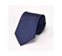 (Dark blue fine twill hand-stitched) Men's tie zipper knot-free classic blue black wine red solid color striped suit formal collar