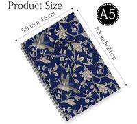 Dark Blue Floral Journal 2026 A5 To Do List Notebook Organiser Notebook Wellness Journal for Women 2026 Diary for Teacher Week To View Monthly Year Diary Planner with Dotted Line Note Page Slim