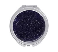 Dark Blue Galaxy Night Sky with Seamless Bright Stars Folding Make Up Mirror, Compact 2X/1X Magnification Mirror, Women Portable Travel Makeup Mirror 2.4 x 2.4 inch