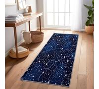 Dark Blue Hallway Runner Rug 60 x 150 cm Non Slip Washable Carpet, Dream Galaxy Constellation Narrow Rugs, Entrance Low Pile Runner Carpet for Living Room Bedroom Entryway Kitchen