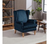 (Dark Blue) Helena Wingback Armchair Accent Chair Occasional Sofa Seating