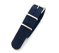 Dark Blue Infantry Military MoD NATO Nylon Fabric GENERIC G10 4 Rings Watch Strap Band Chrome Buckle (20mm Fitting)