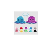(Dark blue-light blue) Reversible Octopus Plush Toy Show your mood without saying a word