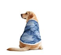 Dark Blue Marble Print Dog Outfit Sleeveles, Funny Pet Dog Clothes Machine Washable Shirt Vest For Medium Large Dogs