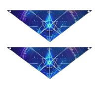 Dark Blue Mystic Tarot Astrology Cute Dog Bandanas Snap Button Triangle Bibs Kerchief Set Cute Pet Accessories for Dogs Cats 2 Pack