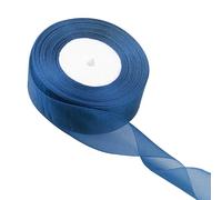 Dark Blue Organza Ribbon - 40mm x 45M, Thick Chiffon Ribbon for Gift Wrap, Hair Bows, Christmas, Wedding, DIY Crafts & Cars