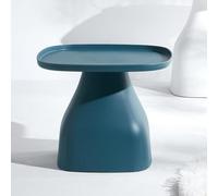 Dark Blue Plastic Side Table - Small Nightstand, End Table for Couch & Living Room, Compact Bedside Table for Bedroom, Versatile Drink Table, Short Style