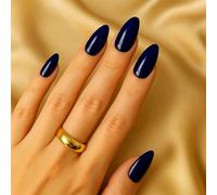 Dark Blue Press On Nails -Medium Almond Shape, ABS Material for Long Lasting Wear, Natural Fit Design, 30 Pcs Stick On Nails for Women, Easy DIY Art