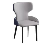 Dark Blue PU Leather Dining Chairs with Arms Metal Legs - Stylish Upholstered Kitchen & Living Room Seating for Home & Office Use