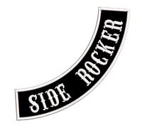 Dark Blue Sea 1 PCS Personalised Iron-on Patch, Square Rectangular Motorcycle Rocker/Biker Patch, White on Black