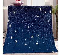 Dark Blue, Stars Fleecedecke Dark Blue Kuscheldecke Überwurf Decke Weiche Sofadecke Bettdecke, Flauschig Weicher Überwurf Couchdecke für Reisen und Camping 150x200 cm