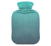 Dark Blue Teal Gradient Hot Water Bottle with Cover for Pain Relief Hot Bag for Women, 2L