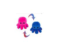 (Dark Blue To Rose Red) Giant 50cm Reversible Octopus Flip Mood Plush Toy