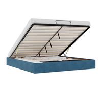 (dark blue) vidaXL Ottoman Bed Frame No Mattress Home Bed Base Mattress Foundation Velvet