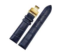 Dark Blue Watch Strap for Wristband with Butterfly Clasp Genuine Leather Bracelet Watchband 12mm - 23mm, 23mm