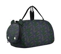 Dark Blue Wave Abstract Canvas Bag with Shoe Compartment Large Capacity Gym Sports for School Practice Sports Travel Bag for Gym Women