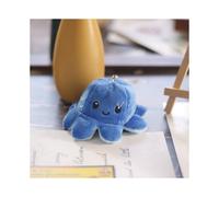 (Dark Blue) Whimsical Mini Reversible Octopus Plush Keychain Adorable Bag Ornament