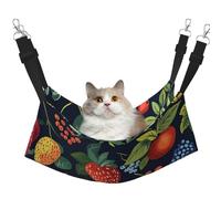 Dark Blueberry Strawberries Printed Pet Hammock - Sleeping Hammock For Cats, Rabbits, Ferrets, Puppies, Small Animals