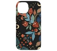 Dark Boho Mushroom Wildflower Moon Indigo Midnight Pattern Case for iPhone 14