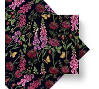Dark Botanical Foxglove Wedding Wrapping Paper, Thick 120GSM Folded Kraft Wrapping Paper Sheets, Moody Floral Gift Wrap for Bridal Shower & Engagement, Secret Garden Romance