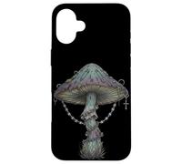 Dark Botanical Mushroom Illustration Case for iPhone 16 Plus